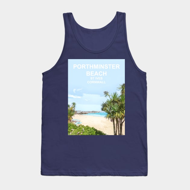 Porthminster Beach St Ives Cornwall. Cornish gift. Travel poster Tank Top by BarbaraGlebska